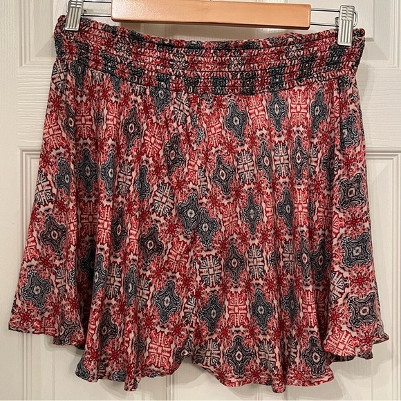 Free People Print Off The Shoulder Mini Skirt Set Sz Small Boho Festival Retro - Picture 5 of 11
